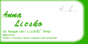 anna licsko business card